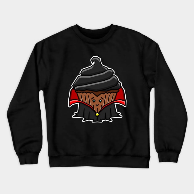 Cute and Creepy Chocolate Vampire Dracula Cupcake Gift - Vampire Cupcake Crewneck Sweatshirt by Bleeding Red Paint